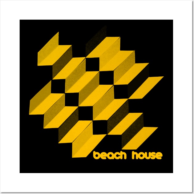 Beach House /\ Retro Psychedelic Design Wall Art by CultOfRomance